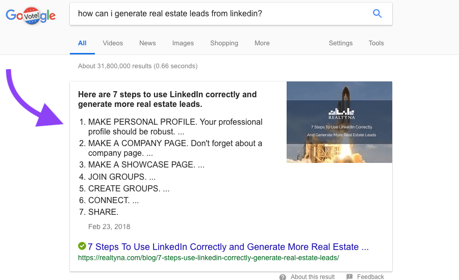 featured snippet