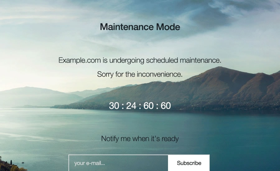 maintenance mode example