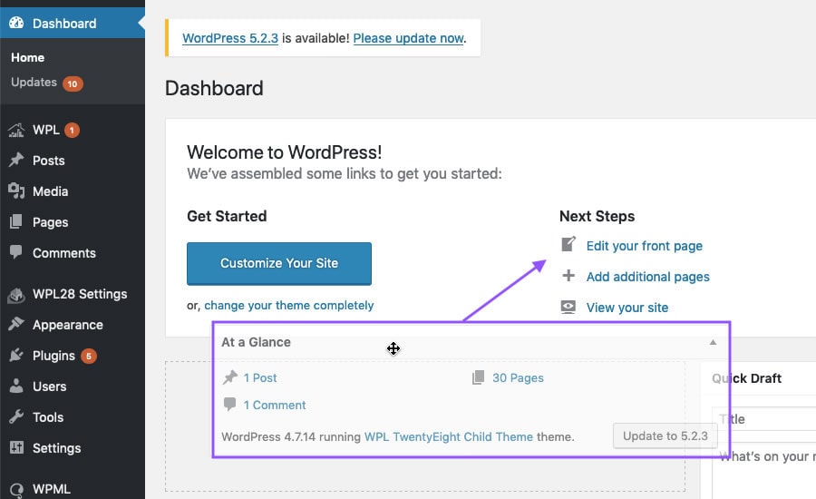 Customize real estate website Dashboard