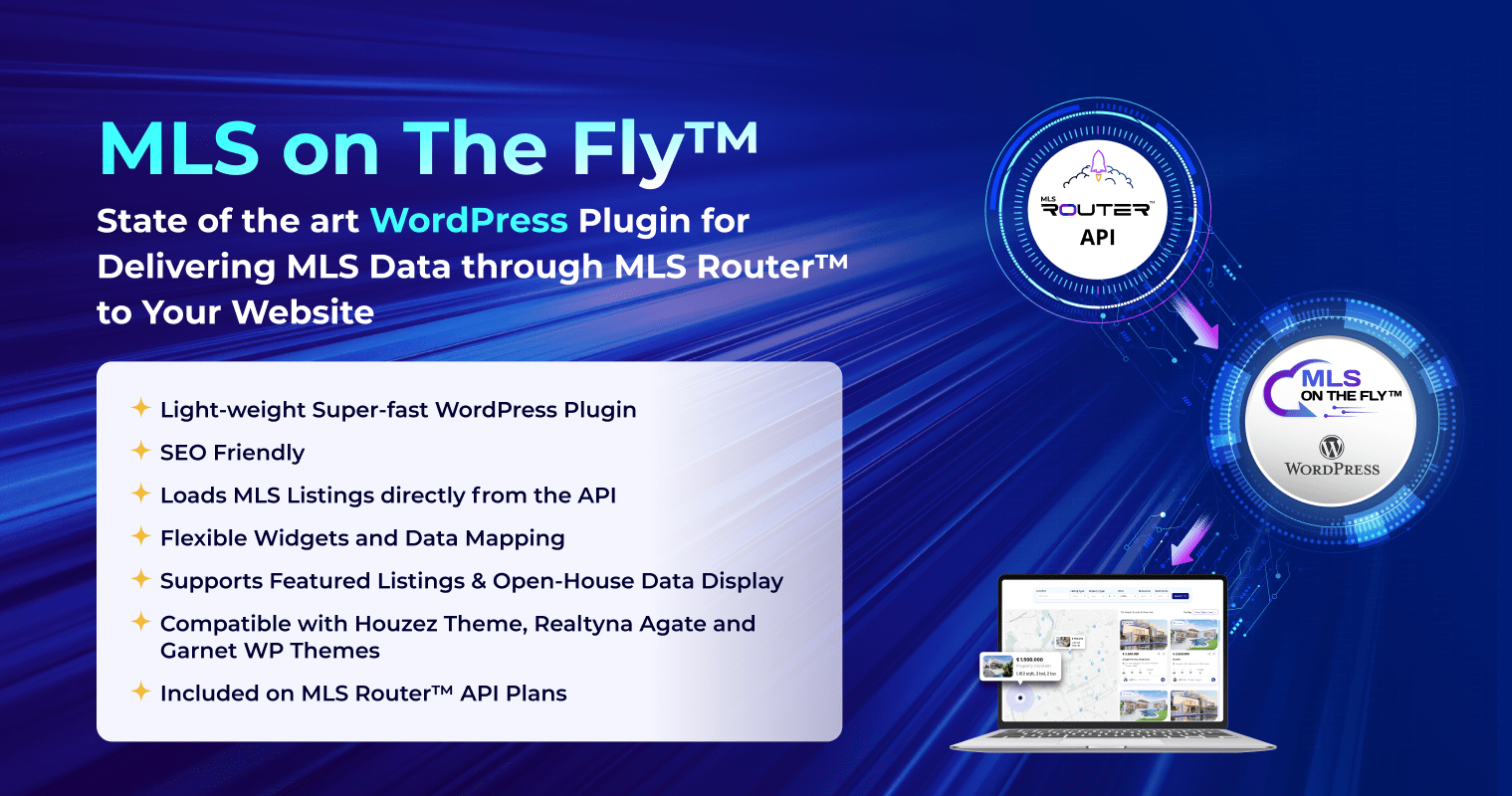MLS on The Fly™ - State of the art WordPress Plugin for Delivering MLS Data through MLS Router™ to Your Website